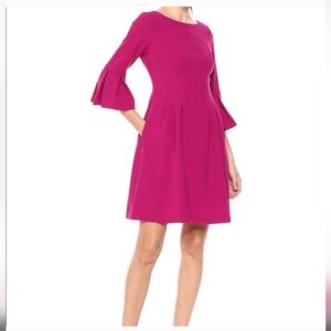 Eliza J Pink Dress with Flared Sleeves